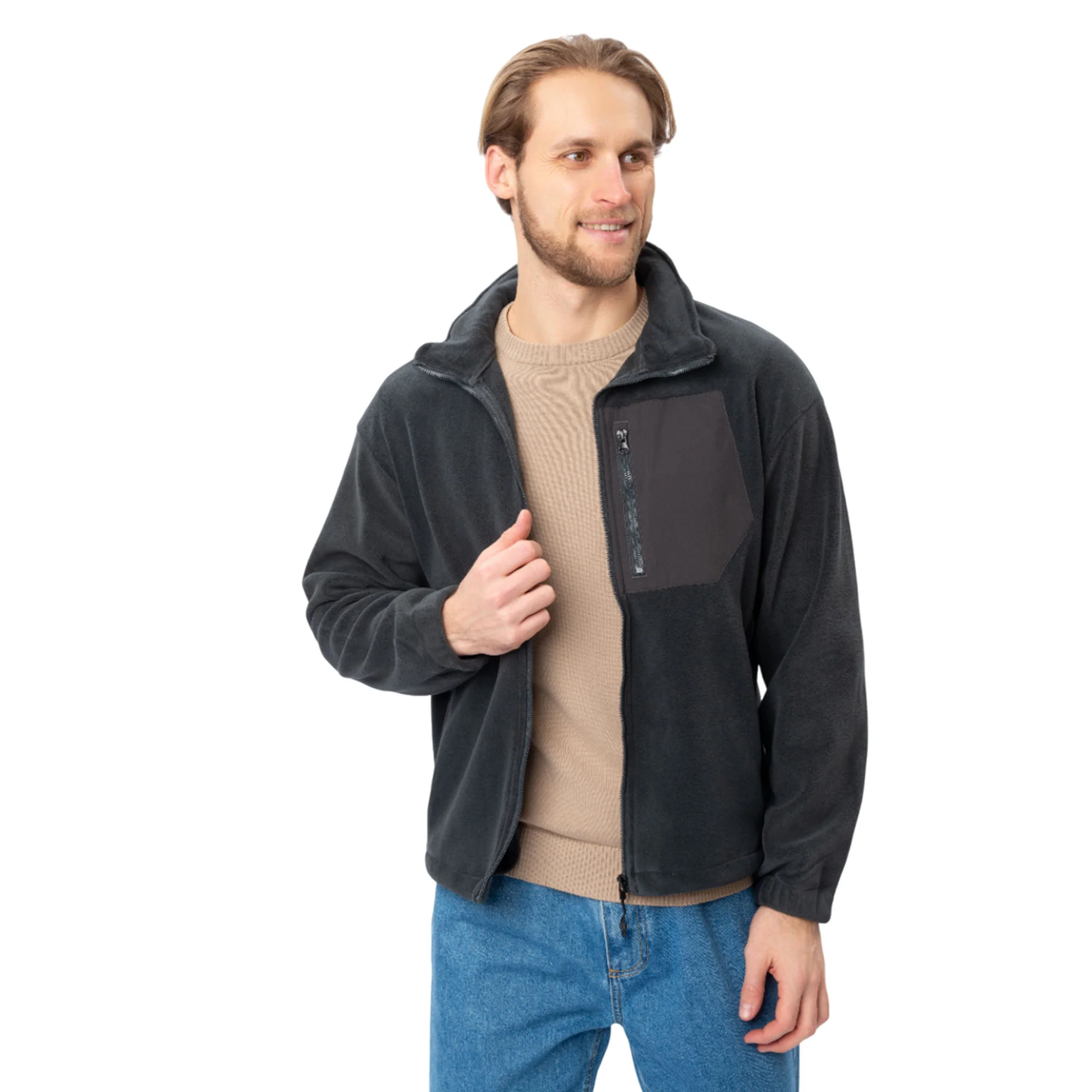 Флисовая куртка SAZ серая 88207 от магазина Супер Спорт